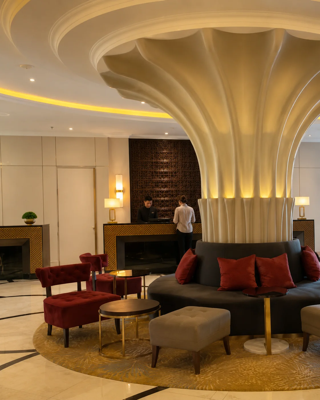 Lobi dan resepsionis di Maia Hotel Jakarta