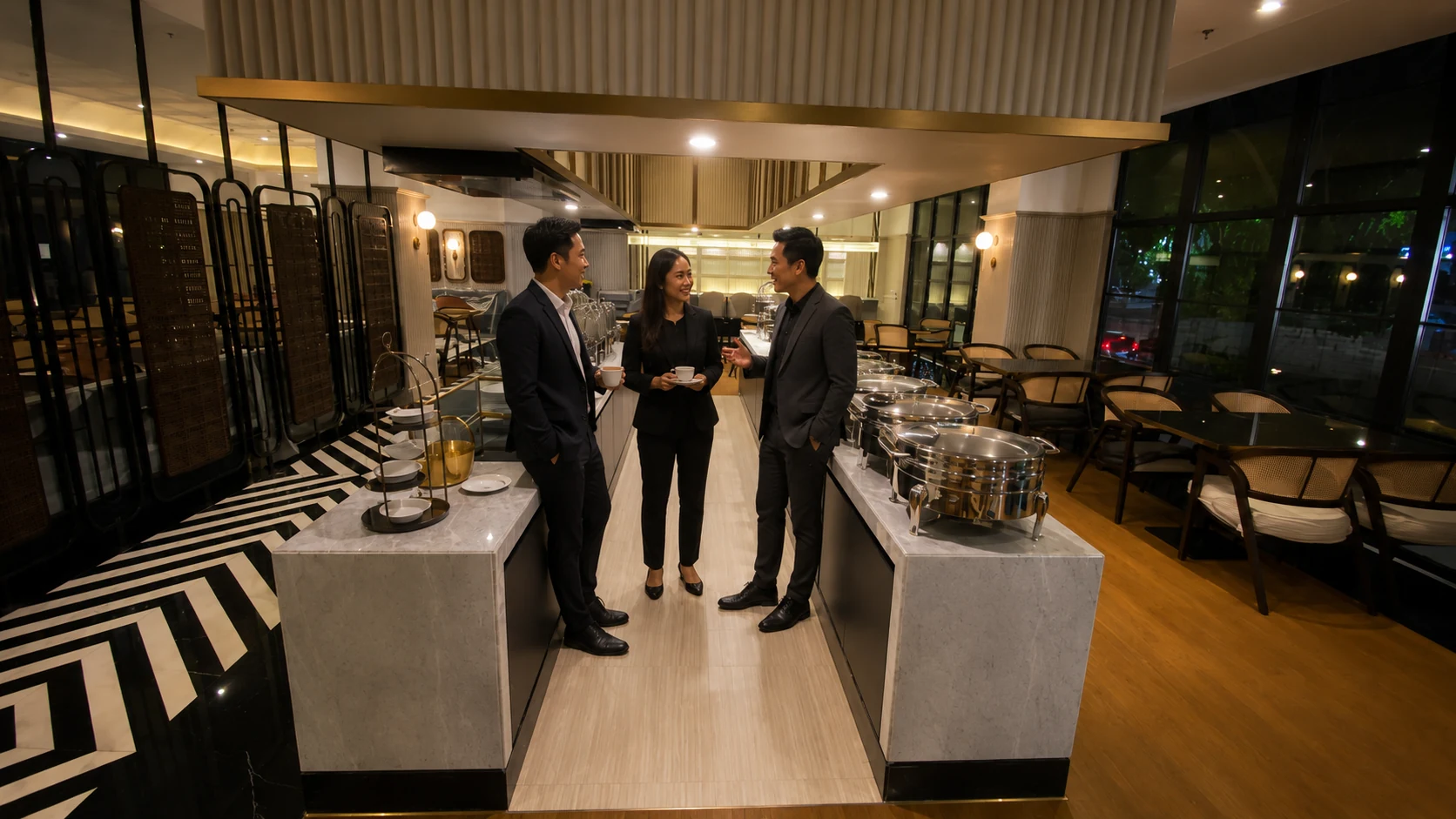 Buffet sarapan di Ellya Resto, Maia Hotel Jakarta